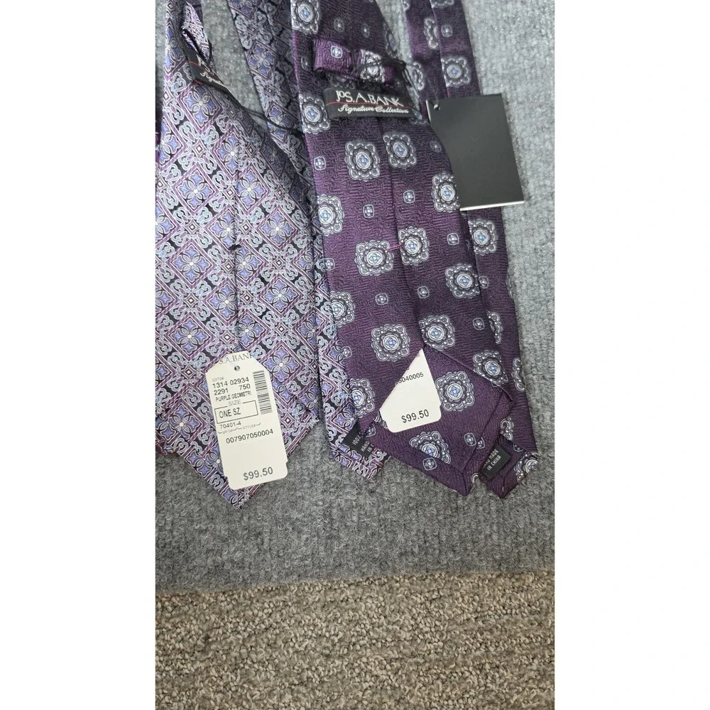 Jos A‎ Bank Signature Collection Tie Lot 7 NWT 100% Silk Paisley Geometric